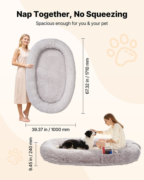 Human Dog Bed, 67.32 x 39.37 x 9.4 inch Orthopedic Memory Foam Human